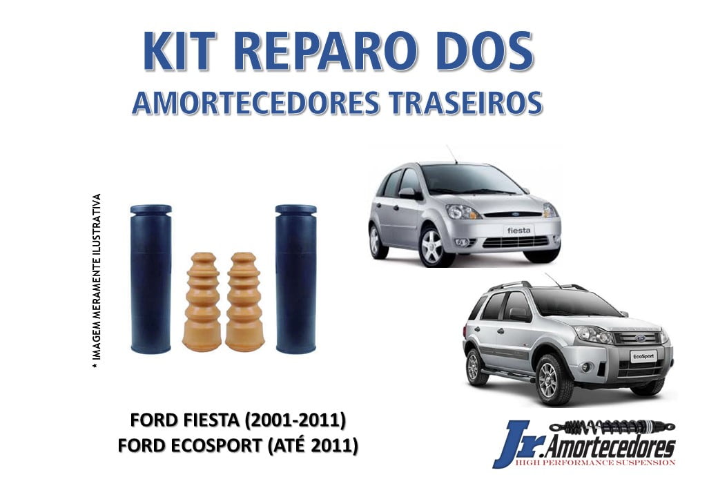 KIT BATENTE E GUARDA PÓ DOS AMORTECEDORES TRASEIROS FIESTA (2001-2011) ECOSPORT (ATÉ 2012)