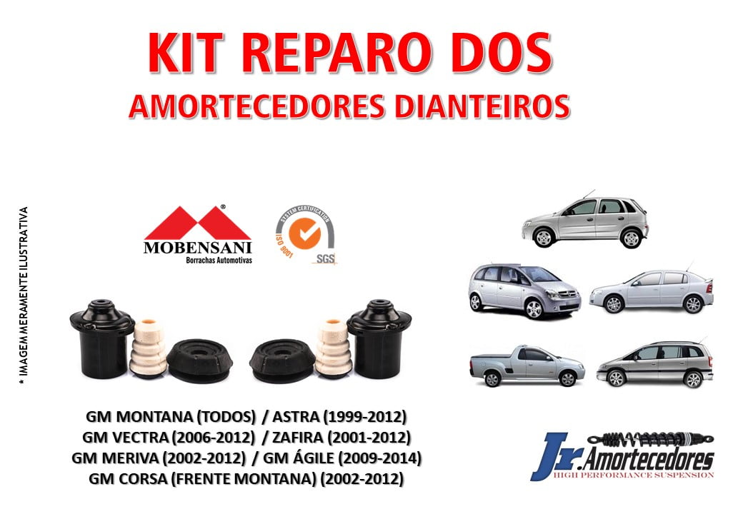 KIT REPARO DOS AMORTECEDORES DIANTEIROS AGILE / ASTRA (99/12) / CORSA FRENTE MONTANA (02/12) / MONTANA / MERIVA / ZAFIRA / VECTRA (06/12) MOBENSANI