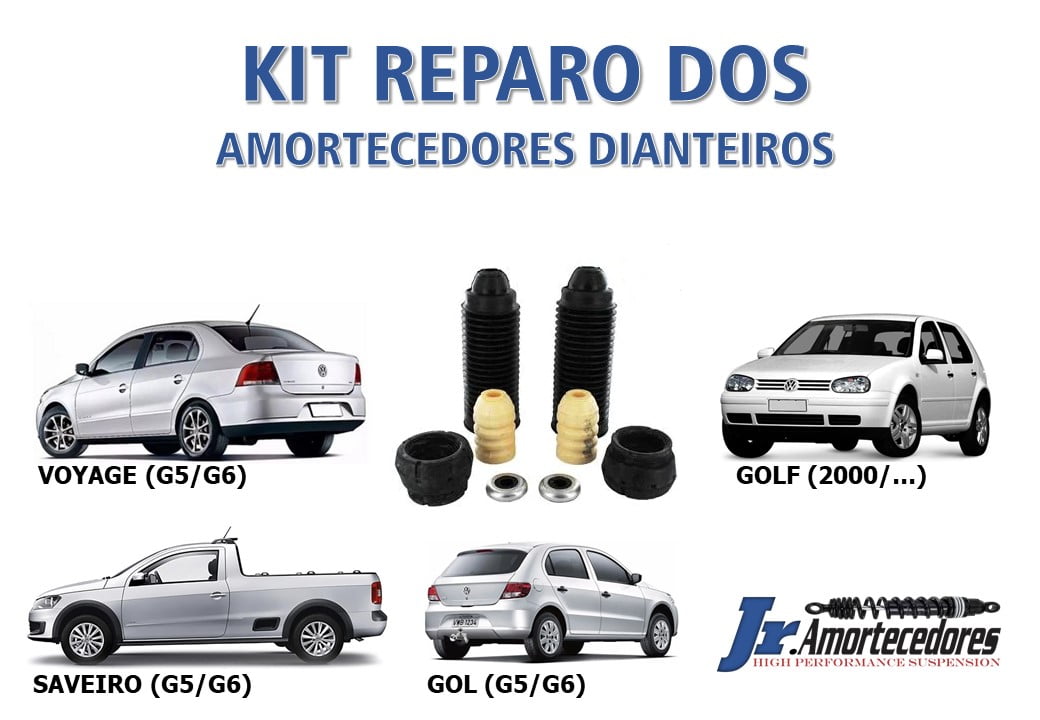 KIT COMPLETO DE REPARO DOS AMORTECEDORES DO GOL, VOYAGE E SAVEIRO (09/...) E GOLF (2000/...) (DIANTEIROS)