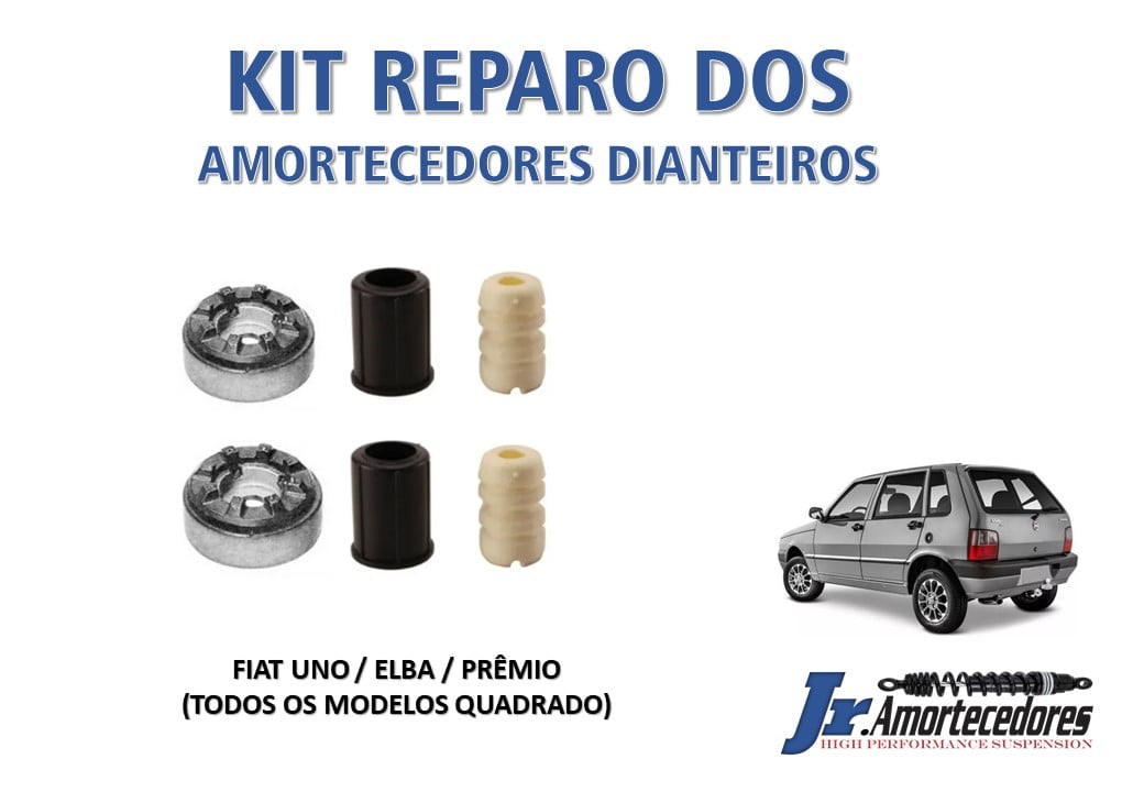 KIT COMPLETO DOS AMORTECEDORES DIANTEIROS UNO / PRÊMIO / ELBA (BATENTE + GUARDA PÓ + COXIM)