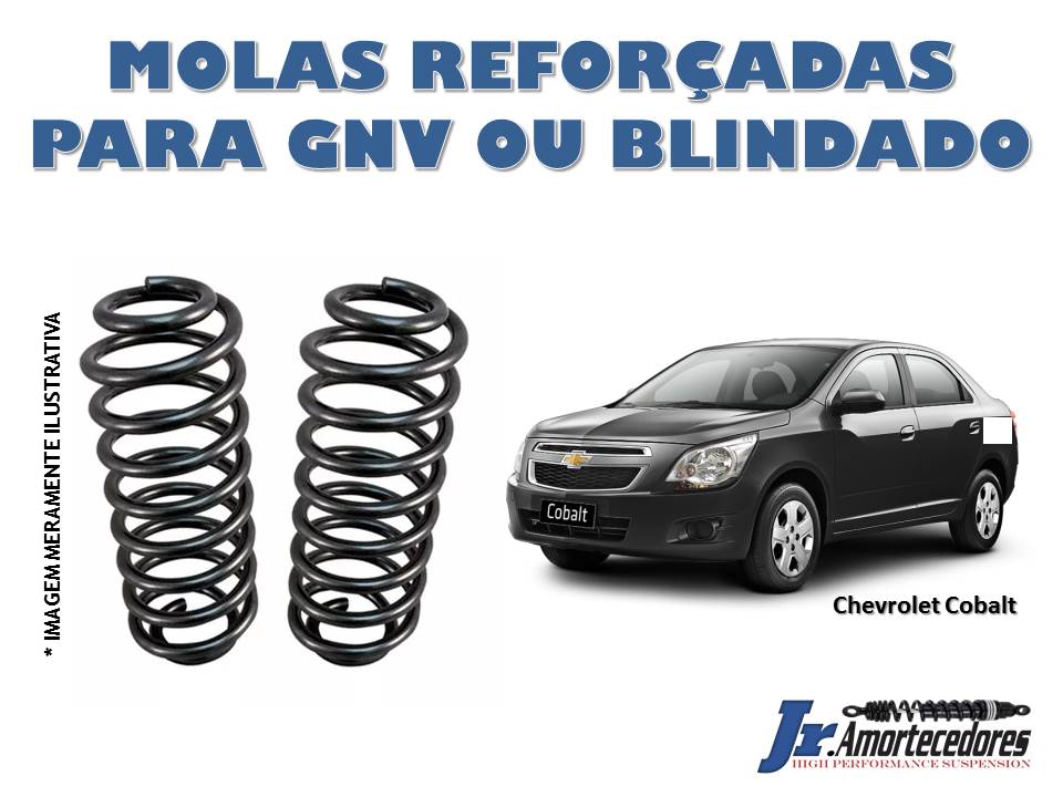 PAR DE MOLAS TRASEIRAS REFORÇADAS INSTALADAS CHEVROLET COBALT GNV E BLINDADOS. MOLAS COBALT GNV. MOLAS COBALT REFORÇADAS. MOLAS COBALT KIT GÁS