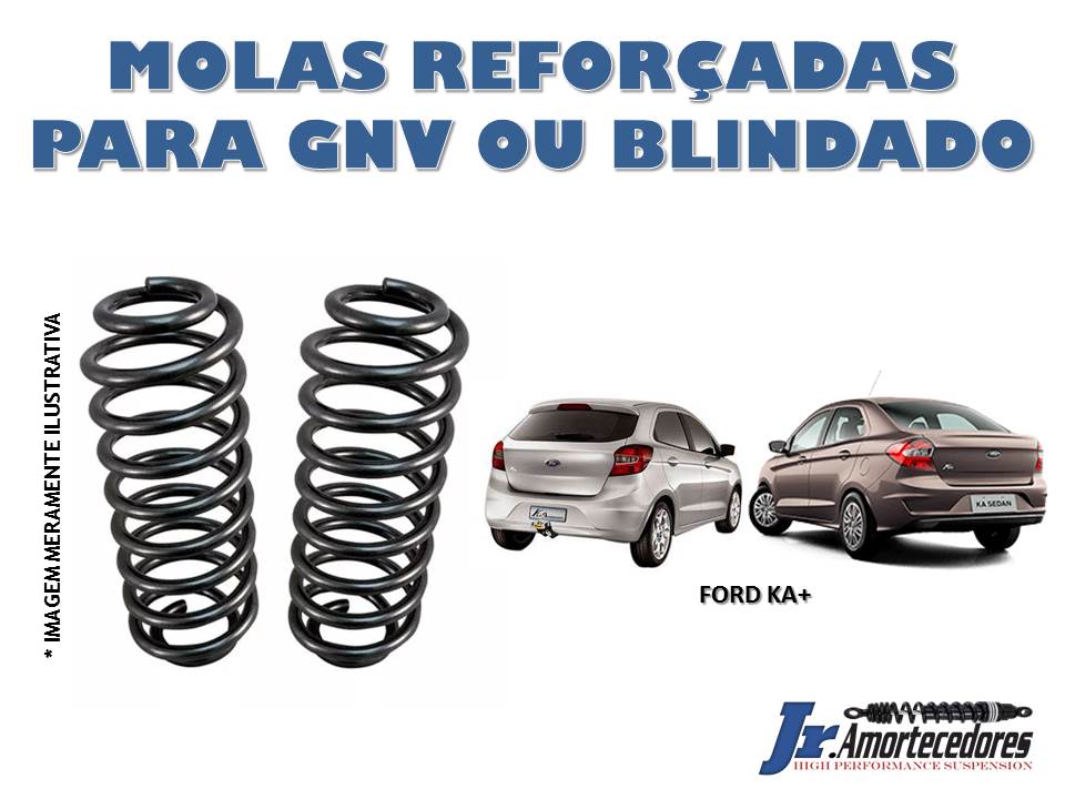 PAR DE MOLAS TRASEIRAS REFORÇADAS FORD KA+ Carros com GNV ou blindados. PAR DE MOLAS TRASEIRAS REFORÇADAS FORD KA+ Carros com GNV ou blindados. FORD KA MOLAS GNV. MOLAS REFORÇADAS FORD KA+