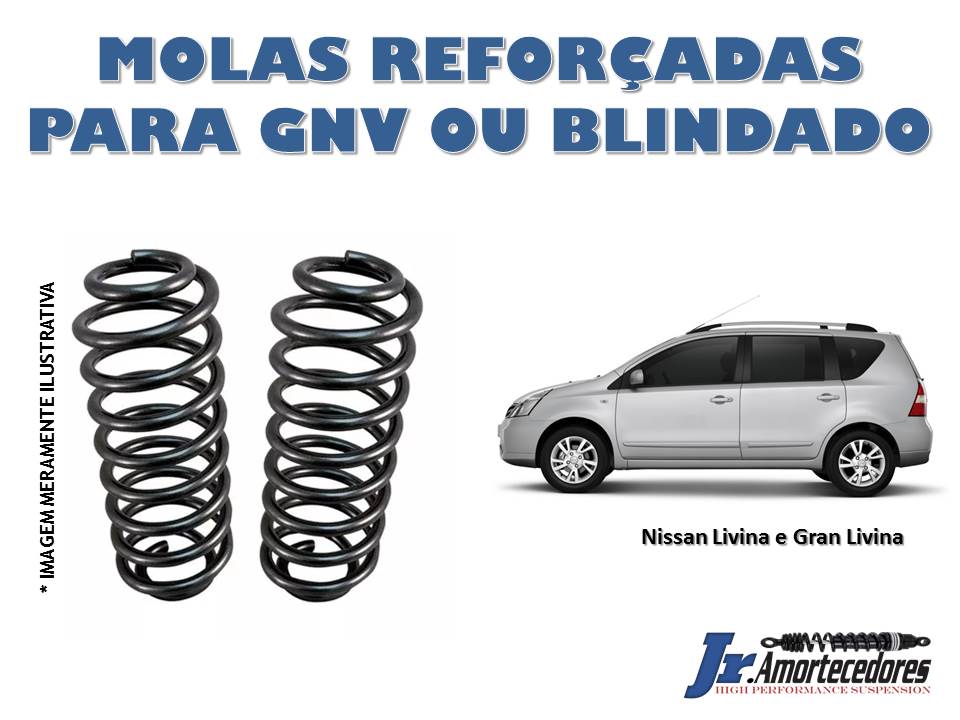 MOLAS TRASEIRAS REFORÇADAS NISSAN LIVINA E GRAN LIVINA. LIVINA MOLA GNV. MOLA REFORÇADA LIVINA, GRAN LIVINA