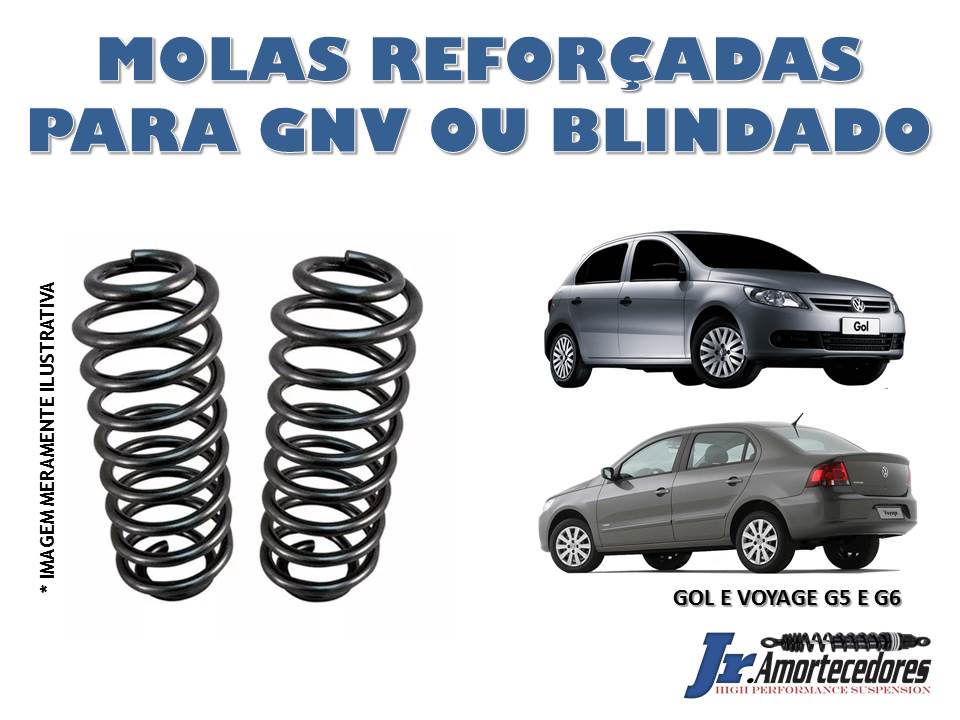 MOLAS TRASEIRAS REFORÇADAS VOLKSWAGEN VOYAGE E GOL (G5 E G6). molas gol gnv. molas voyage gnv. molas gol reforçadas. molas gol kit gas