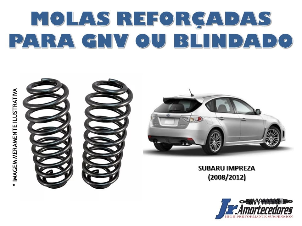 MOLAS SUBARU IMPREZA GNV. MOLAS SUBARU IMPREZA BLINDADO. MOLAS REFORÇADAS SUBARU IMPREZA