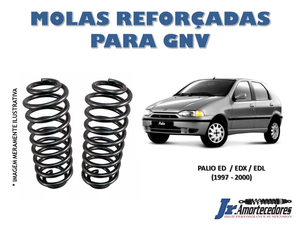 PAR DE MOLAS TRASEIRAS REFORÇADAS FIAT PALIO ATÉ 2000, REFORÇADAS PARA KIT GAS (GNV)