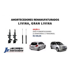 Amortecedor Restaurado Nissan Livina. Amortecedor Livina. Amortecedor Nissan Livina. Peças Restauradas com precedência e garantia! Linha de nacionais e importados. Quer economizar e garantir a qualidade? JR Amortecedores, há mais de 20 anos no mercado