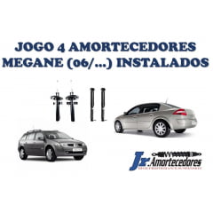 JOGO 4 AMORTECEDORES INSTALADOS RENAULT MEGANE (2006/2011) TODOS MODELOS