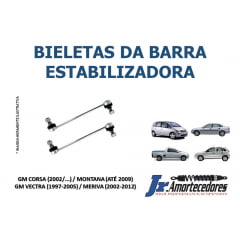 PAR DE BIELETAS ESTABILIZADORAS DIANTEIRAS CORSA (2002/...) / MERIVA / MONTANA (.../2009) / VECTRA (1997/...)