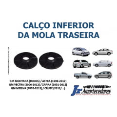 CALÇO INFERIOR  DA MOLA TRASEIRA MONTANA / VECTRA / ASTRA / ZAFIRA / CRUZE / MERIVA