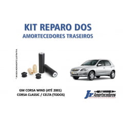 KIT REPARO DOS AMORTECEDORES TRASEIROS COMPLETO CORSA WIND / CORSA CLASSIC / CELTA